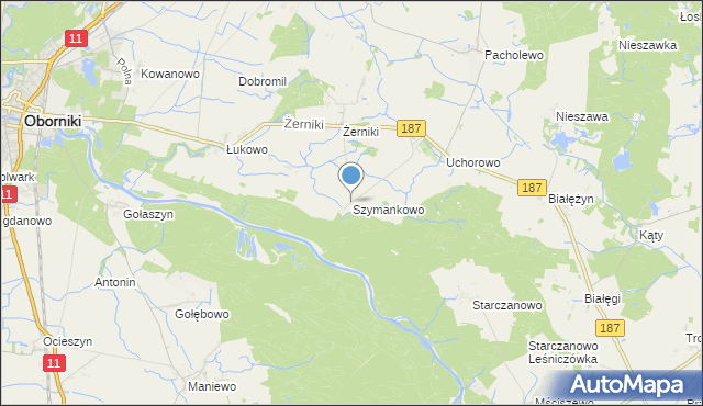 mapa Szymankowo, Szymankowo gmina Murowana Goślina na mapie Targeo